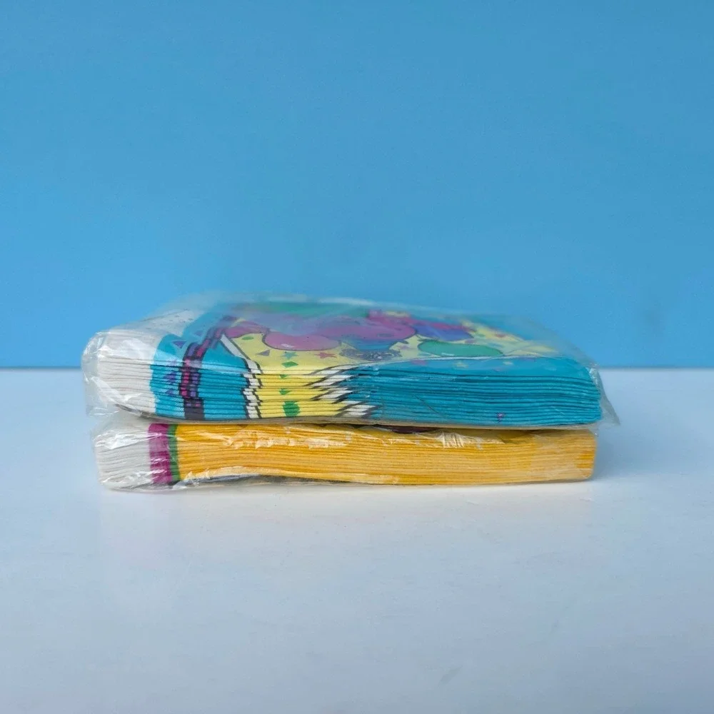 Vintage Barney Birthday Beverage Napkins Baby Bop (2 Packs, 16 ea) 1995